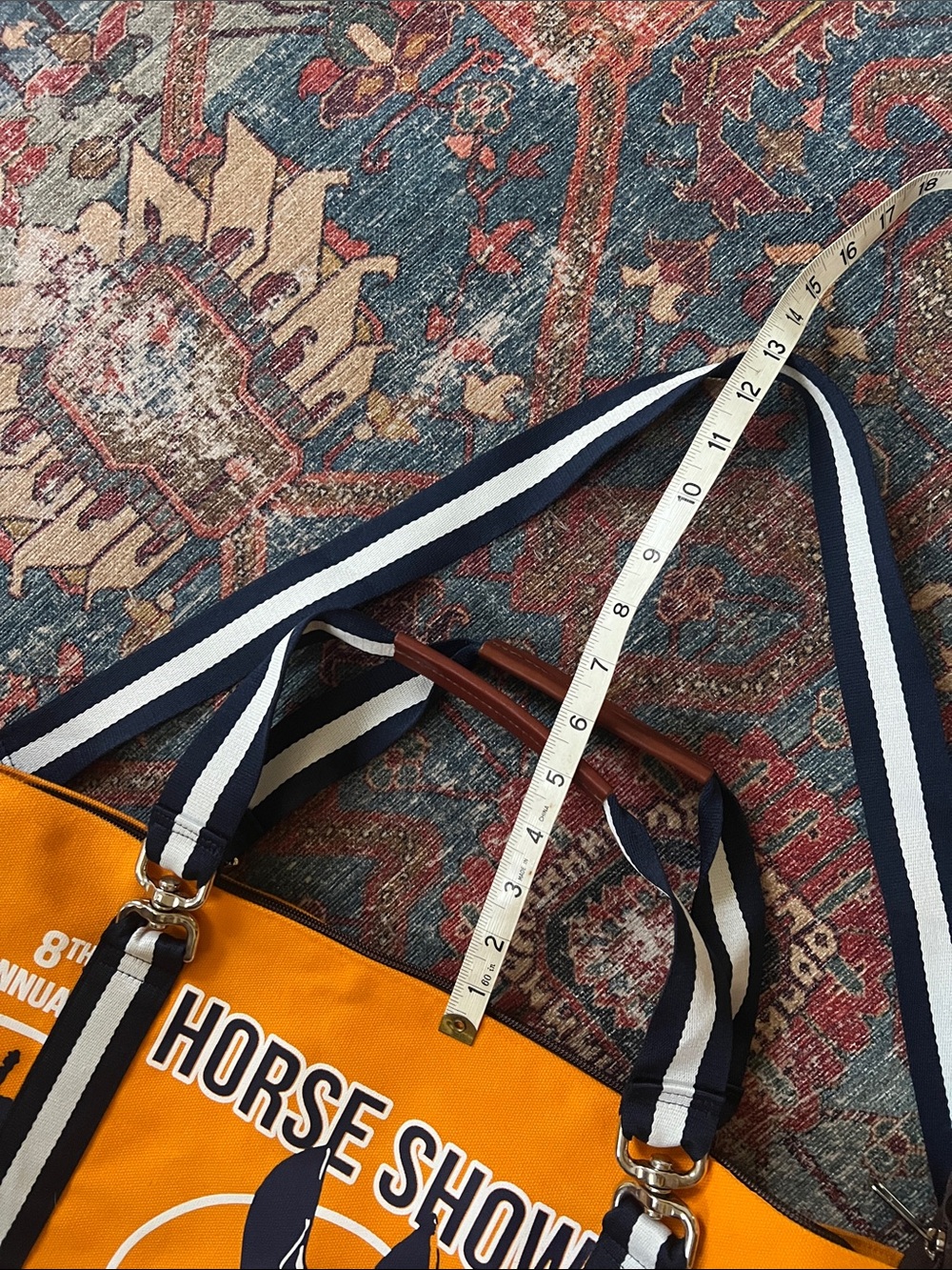 Rebecca Ray Mary Ann Horse Show Tote in orange Equestrian Dallas Pa. - Picture 9 of 11